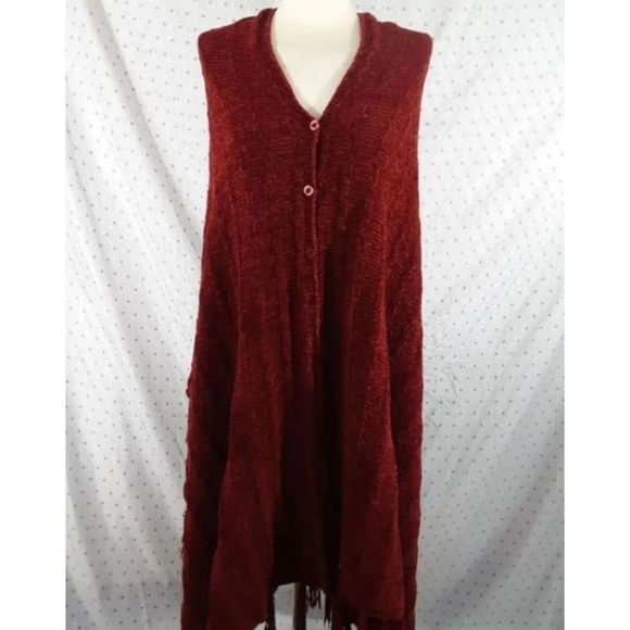 NWT Lularoe one size Mimi poncho maroon - Picture 1 of 3